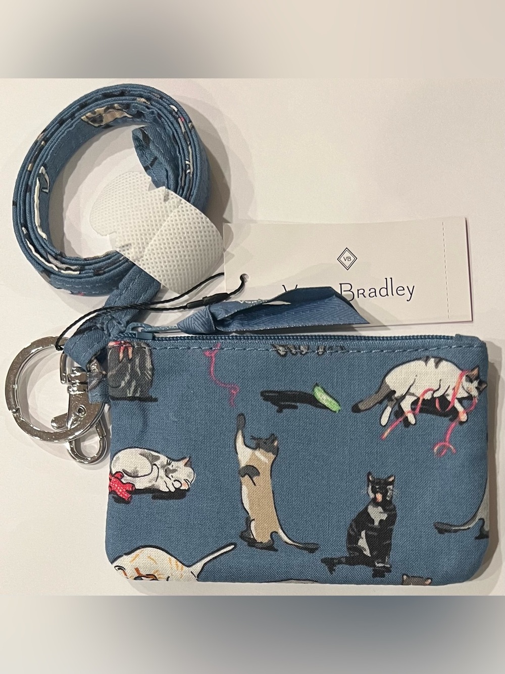*NEW* Vera Bradley Cotton Zip ID & Lanyard CAT’S MEOW 🐈 License Holder